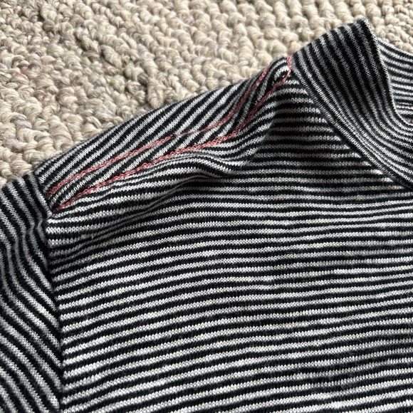 All Saints Black and White Striped Top - Picture 6 of 7